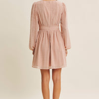 Heart Lurex Chiffon Mini Dress