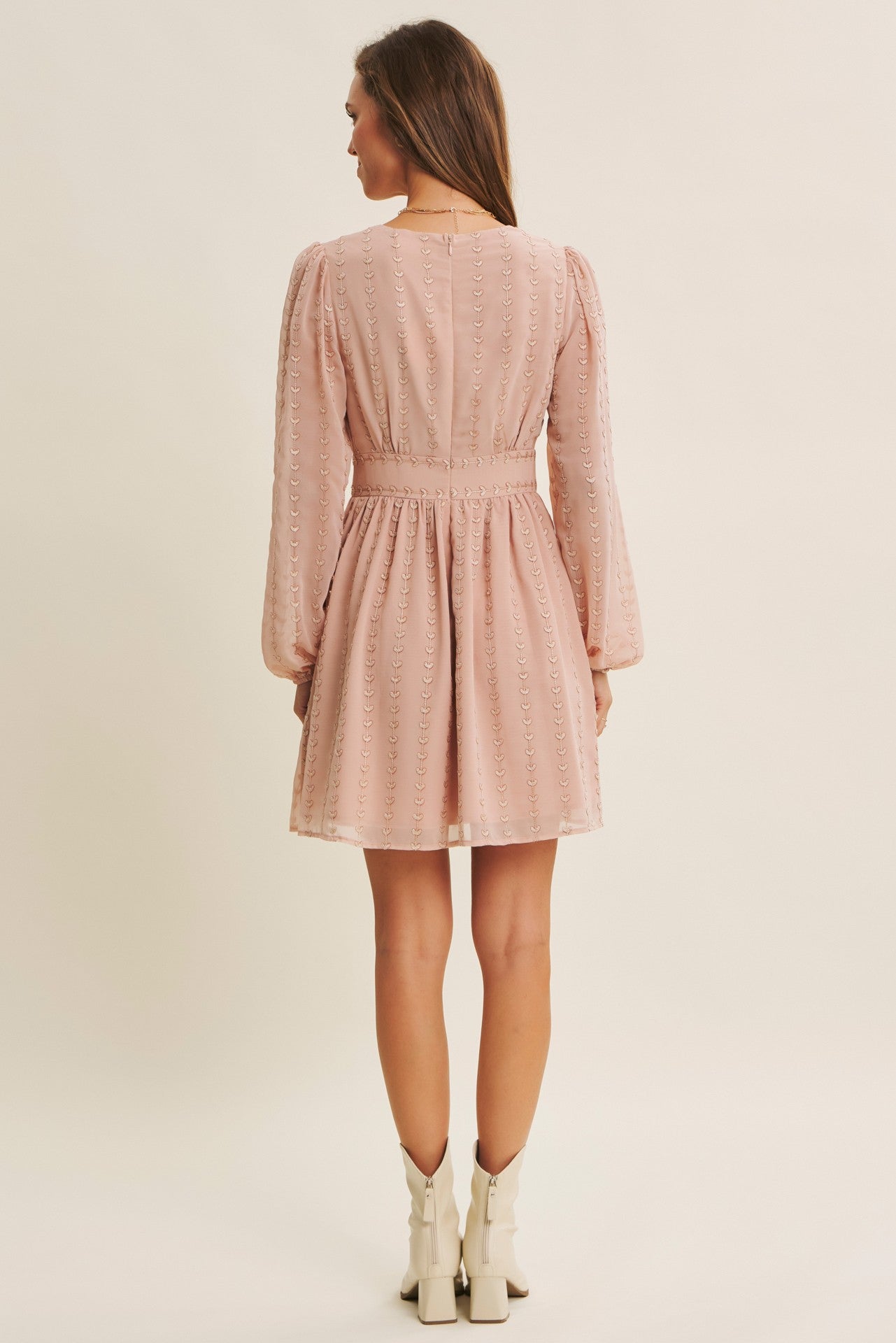Heart Lurex Chiffon Mini Dress