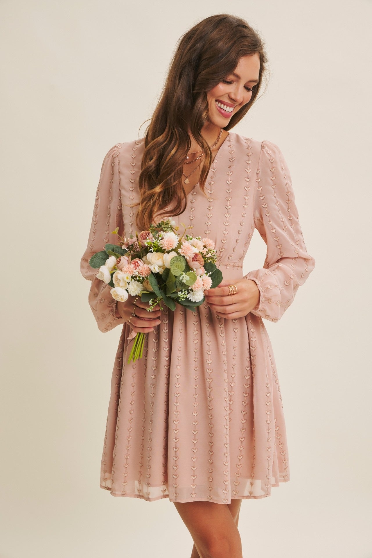 Heart Lurex Chiffon Mini Dress