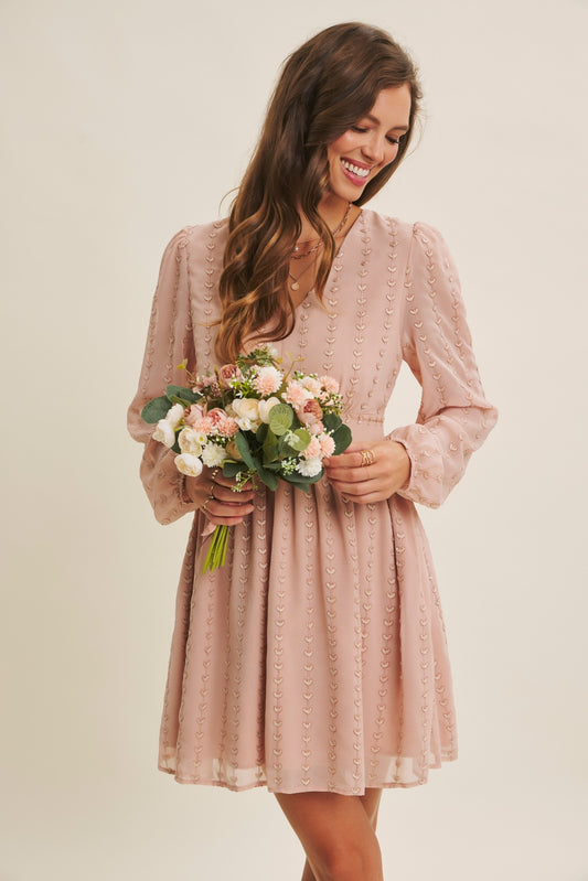 Heart Lurex Chiffon Mini Dress