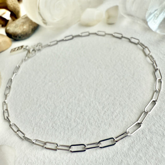 Petit Montmartre Small Paperclip Chain Anklet Silver