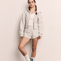 Cropped Zip Up Hoodie