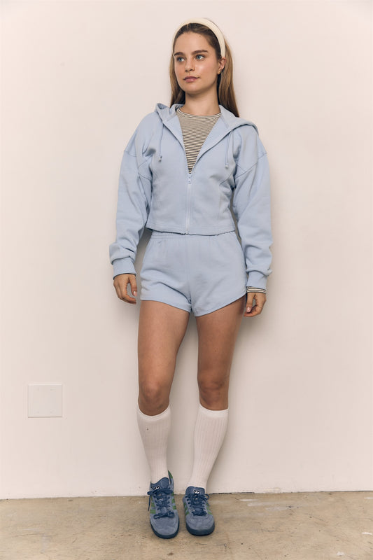 Crop Zip Up Hoodie
