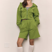 Crop Zip Up Hoodie