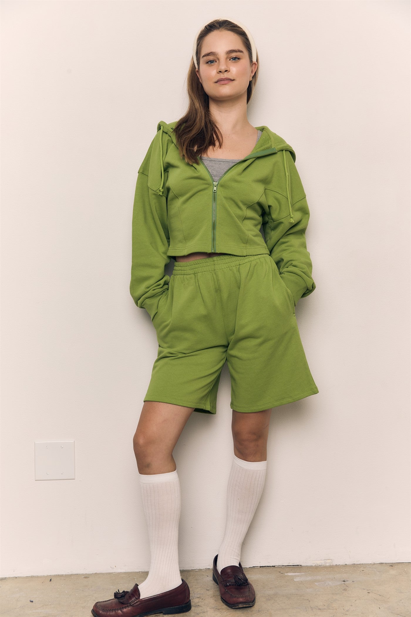 Crop Zip Up Hoodie