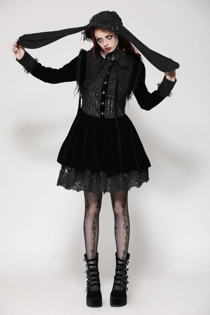 Dark Bunny Ears Bonnet