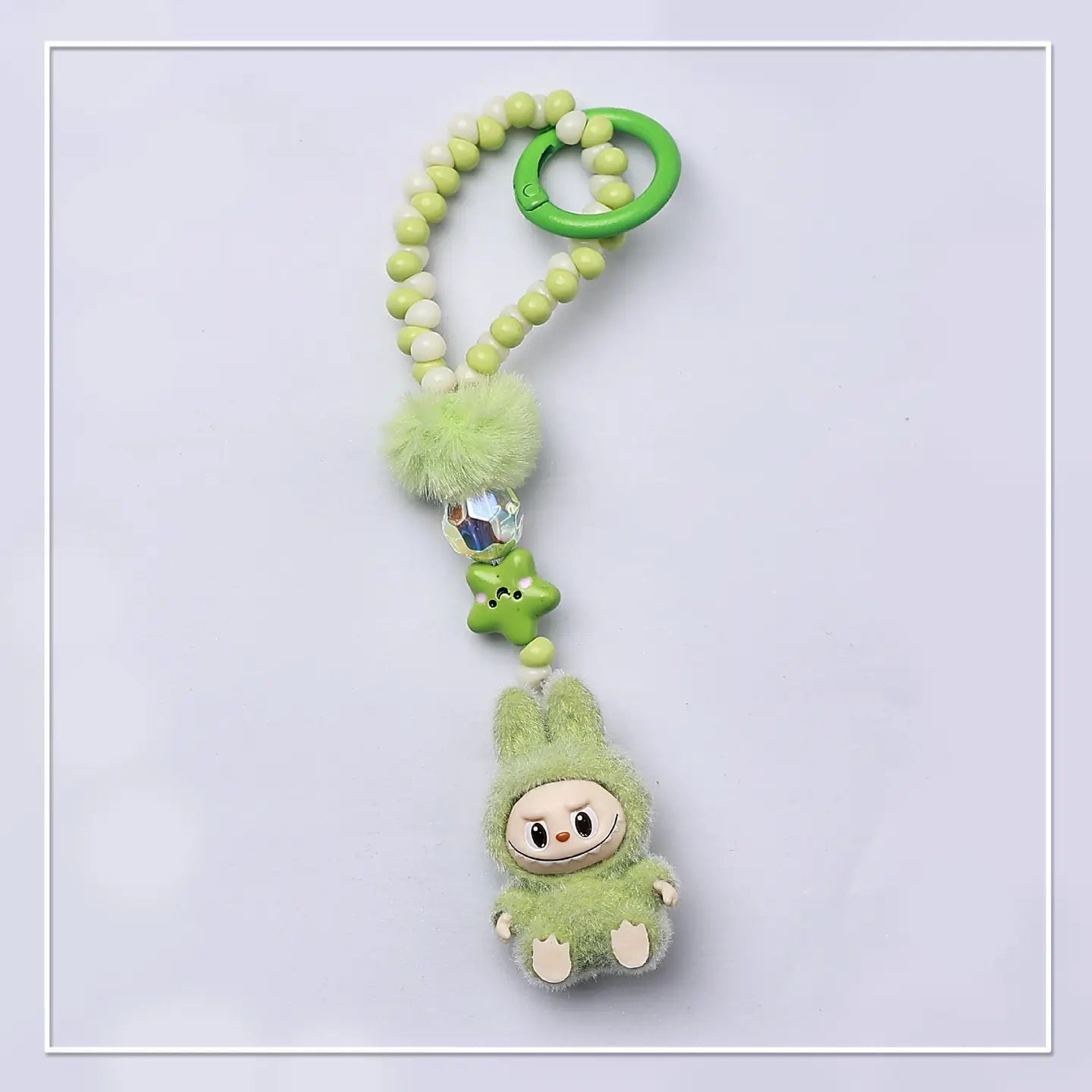 FLOCKED MINI MONSTER KEYCHAIN
