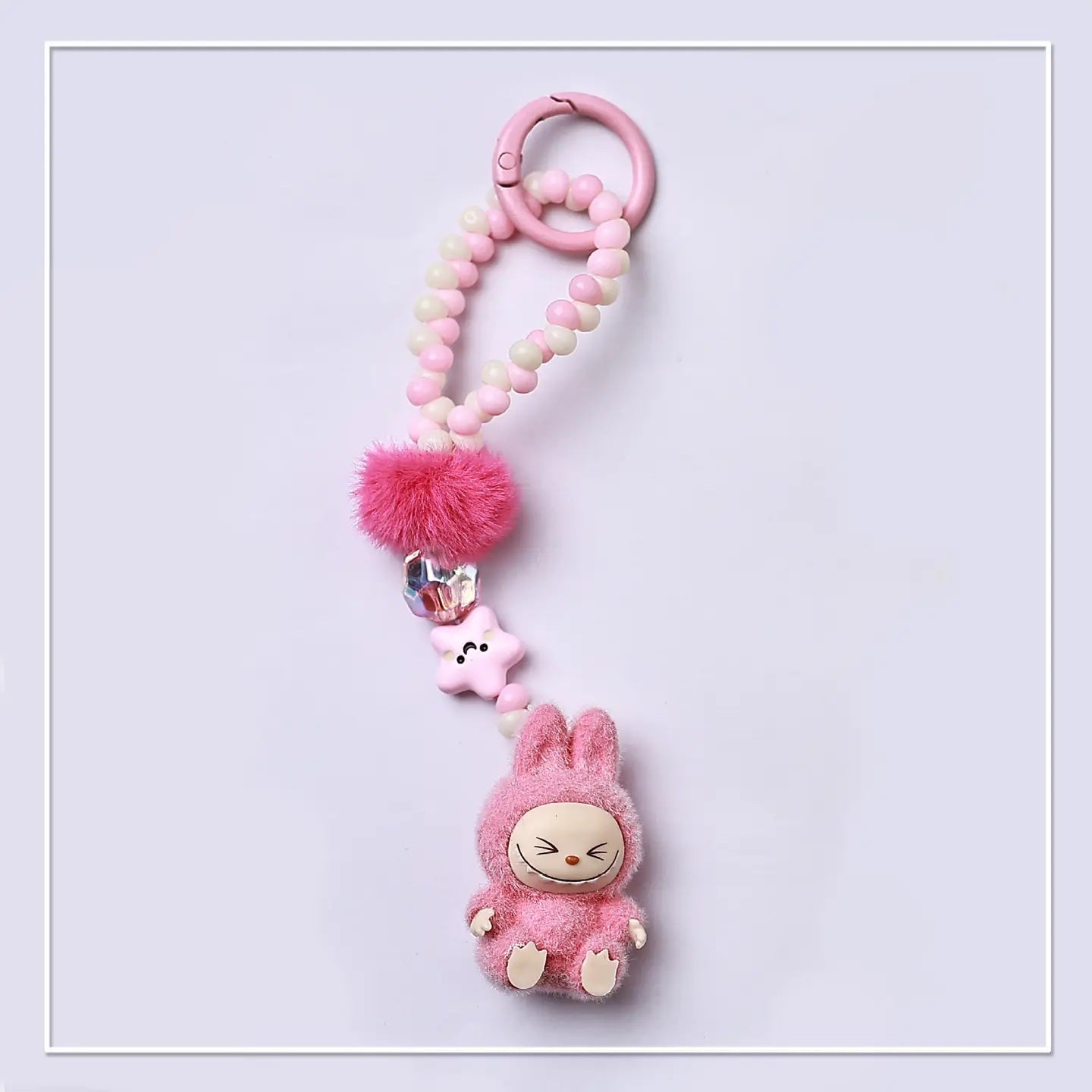 FLOCKED MINI MONSTER KEYCHAIN