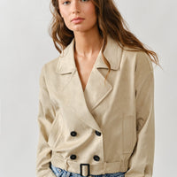 Trench Faux Suede Half Jacket