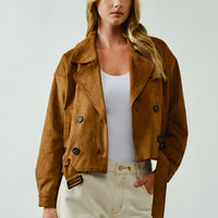 Trench Faux Suede Half Jacket
