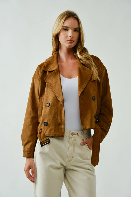 Trench Faux Suede Half Jacket