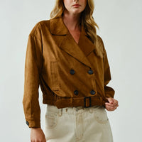 Trench Faux Suede Half Jacket