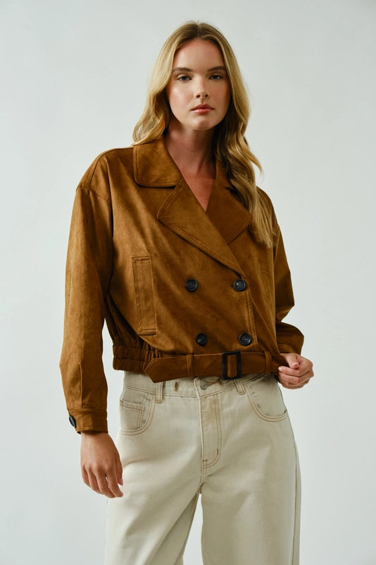 Trench Faux Suede Half Jacket