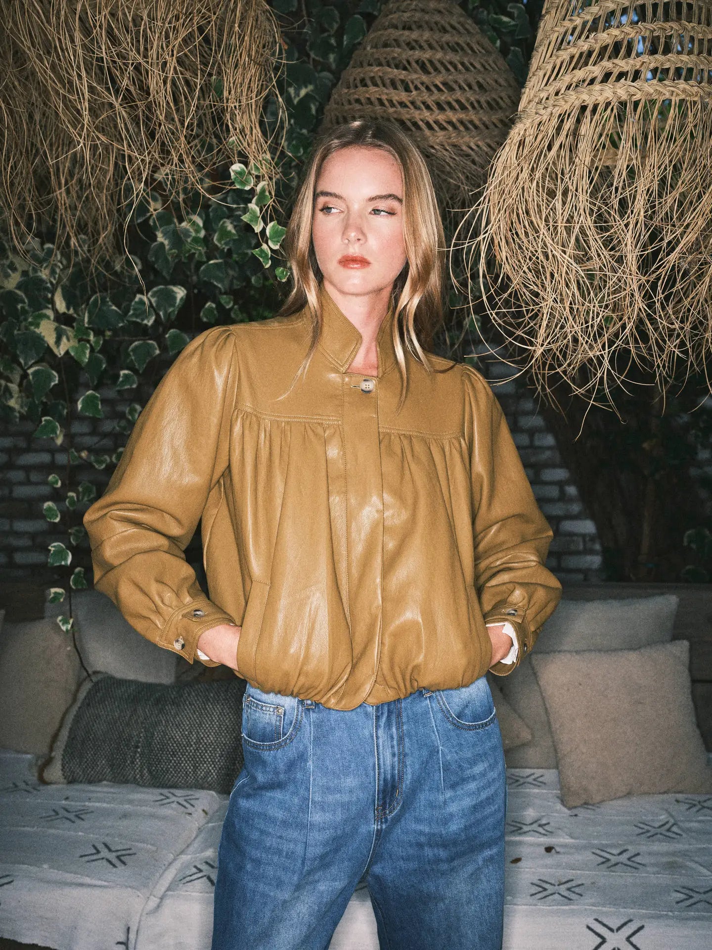 Super Soft Bobble Hem Vegan Leather Jacket