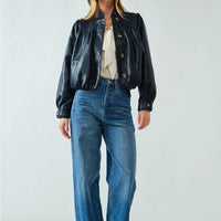 Super Soft Bobble Hem Vegan Leather Jacket