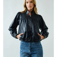 Super Soft Bobble Hem Vegan Leather Jacket