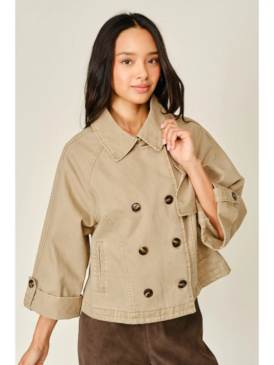 Washed Denim 6 Button Jacket