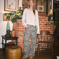 Contrast Line Detail Slouchy Straight Jeans