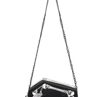 BOLSO DE MANO ATAÚD ESQUELETO