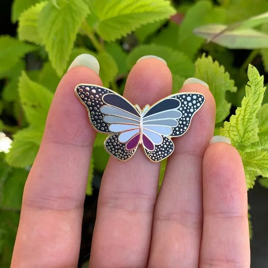 Orgullo de mariposa asexual Chapa