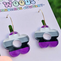 Asexual (Ace) Pride Flag Flower Earrings