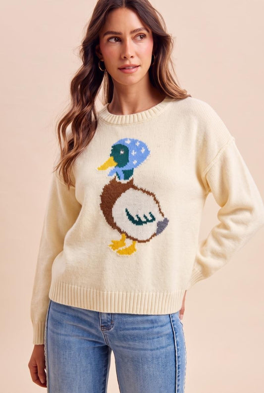 Mallard Intarsia Sweater Pullover