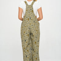 Bird Floral Print Jumpsuit