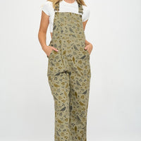 Bird Floral Print Jumpsuit