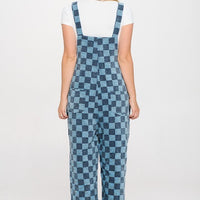 70s Checkered Flared Overall