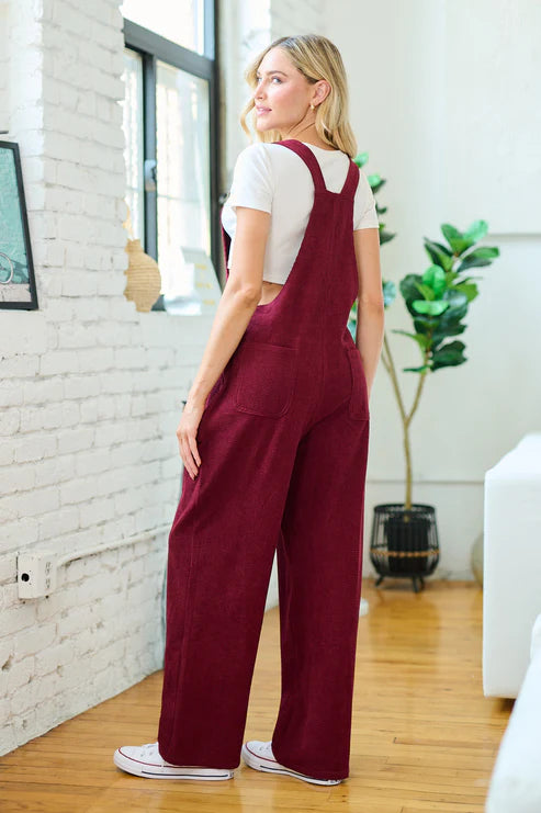 Classic Maroon Corduroy Overalls