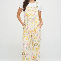 Cherries And Berries Print Overalls