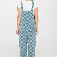 70s Checkered Flared Overalls