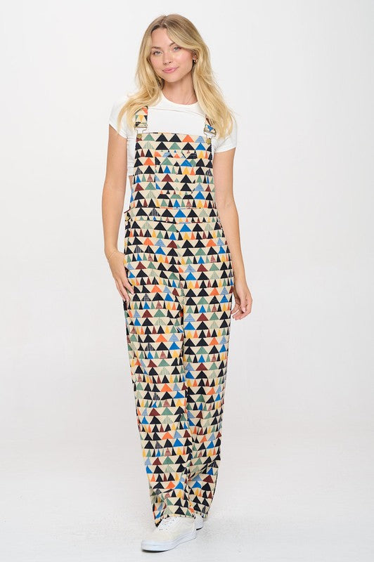 Triangle Print Overalls