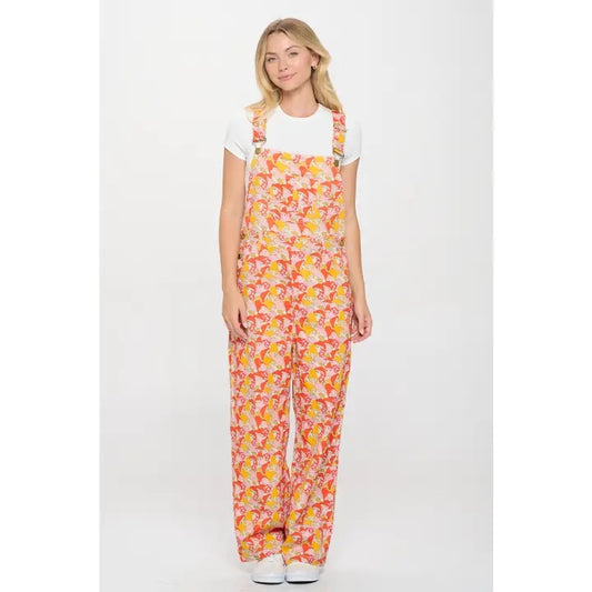 Wild Mushroom Print Overall
