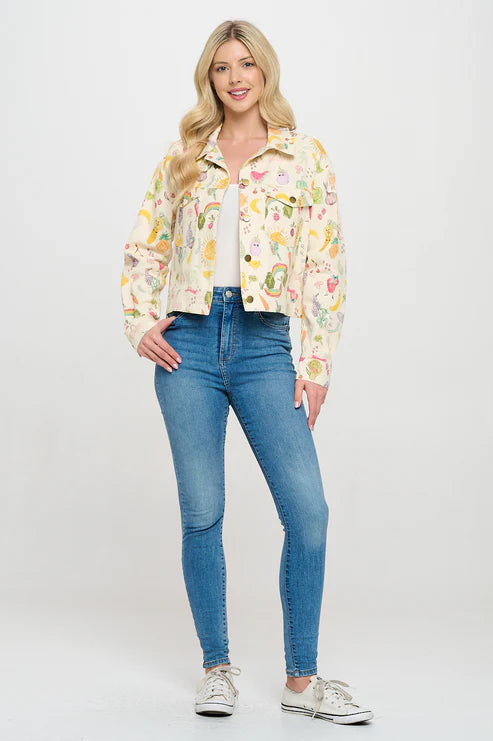 Fruits And Veggies Print Jacket