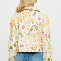 Fruits And Veggies Print Jacket