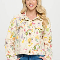 Fruits And Veggies Print Jacket