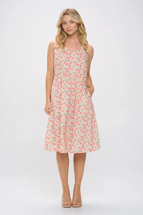 Floral Bird Print Dress