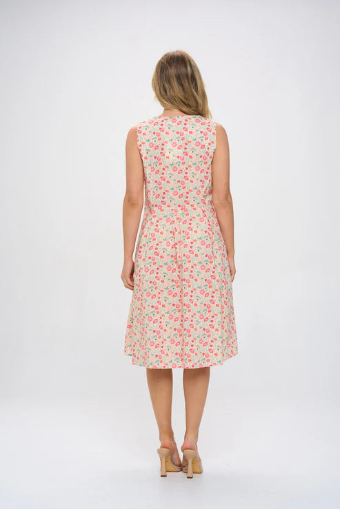 Floral Bird Print Dress