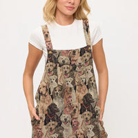 Dogs Collage Print Overalls