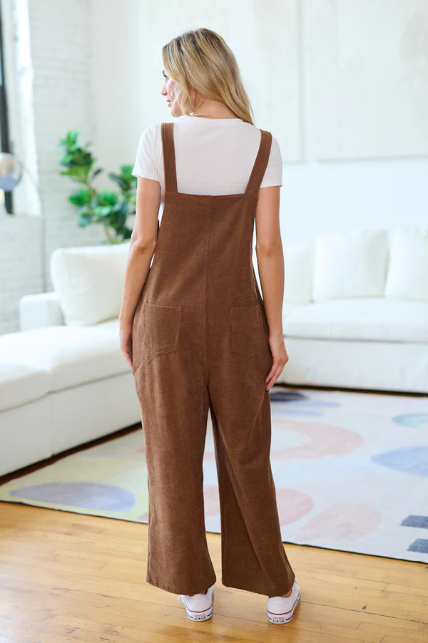 Classic Brown Corduroy Overalls