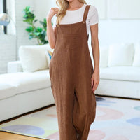 Classic Brown Corduroy Overalls