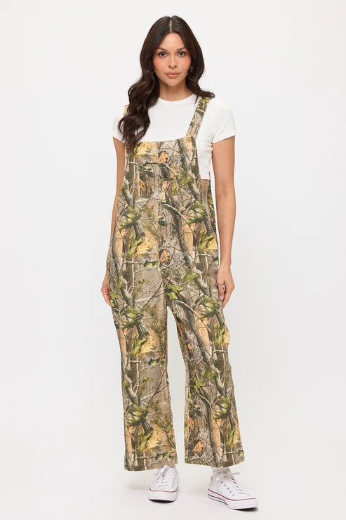 Forest Camoflage Print Overalls