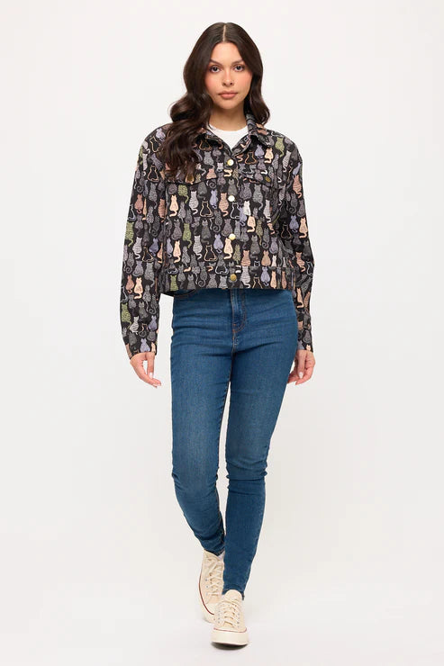 Colorful Cat Jacket Colorful Cat Print Jacket – Culture Craze