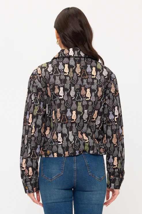 Colorful Cat Print Jacket
