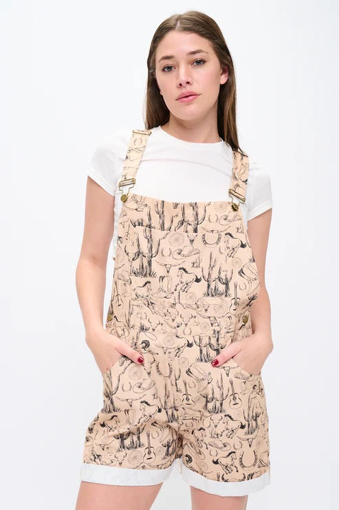 Desert Horse Print Shortalls