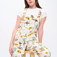 Wild Western Floral Print Overalls