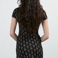 Pineapple Print Winter Tunic Black