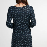 Bike Print Round Neck Winter Tunic Blue