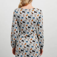 Colourful Cats Meow Print Tunic Dress